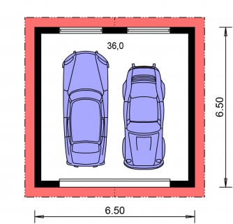 Image miroir | Plan de sol du rez-de-chaussée - DVOJGARÁŽ B